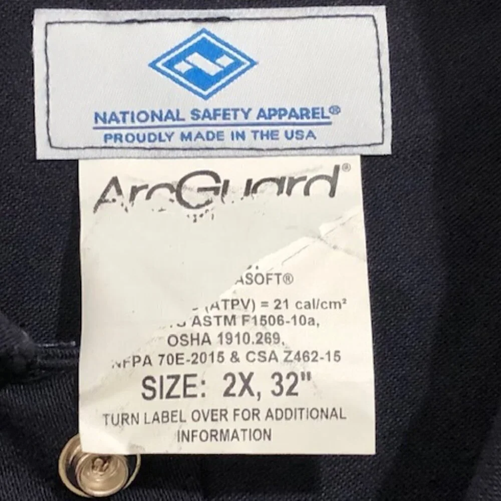 National Safety Apparel 20 Cal Ultrasoft Arc Flash FR Coveralls Size 2XL 32